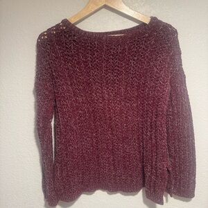 Loft Chunky Burgundy  Knit Sweater